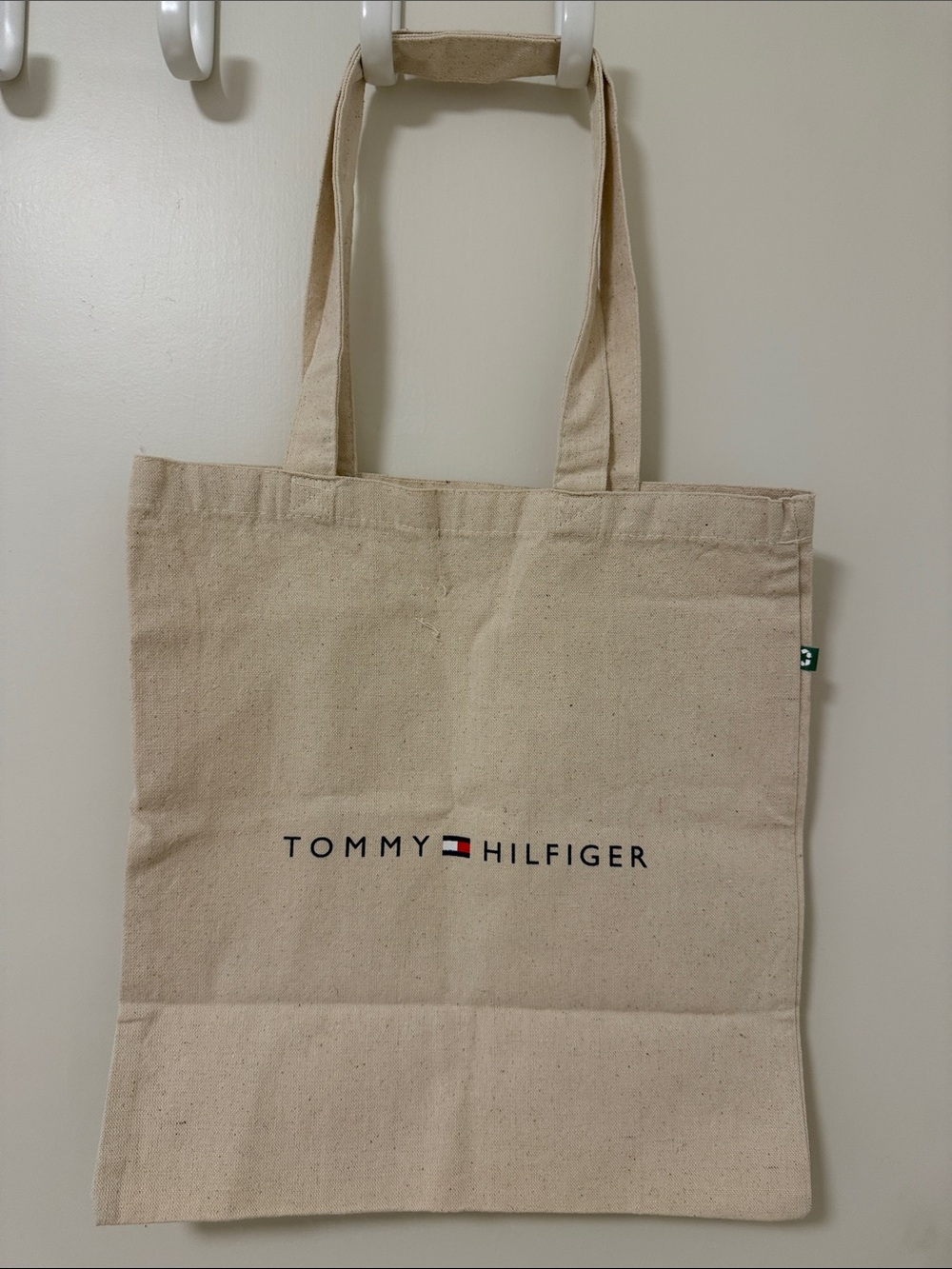 Tommy Hilfiger Natural Beige Canvas Tote with Logo